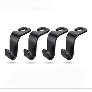Set of 4 Black Storage Hangers- Car Headrest Hooks BNIB